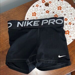 Nike Black Women's Pro Compression Shorts with White Swoosh
